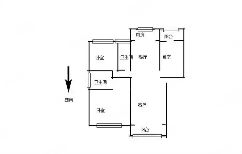 怡芳苑109平3房西南马街预约看房115万4楼精装