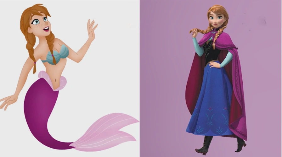 迪士尼公主们打扮成美人鱼给爱丽儿庆生,莫阿娜脱颖而出,美腻了