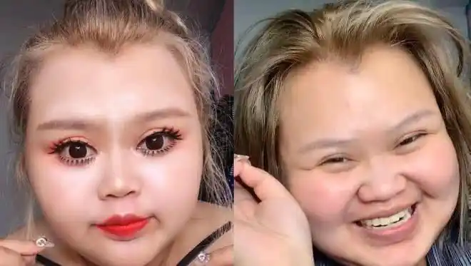 网恋奔现前vs奔现后看到最后一张网友五官都快被肉挤没了