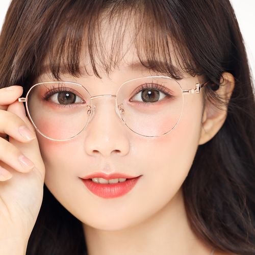 眼镜蓝光玫瑰金全框眼睛框女超轻近视近视眼圆脸定制成品光学镜