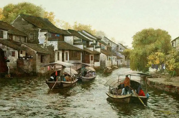 画布上的江南心境读李正明油画江南水乡系列