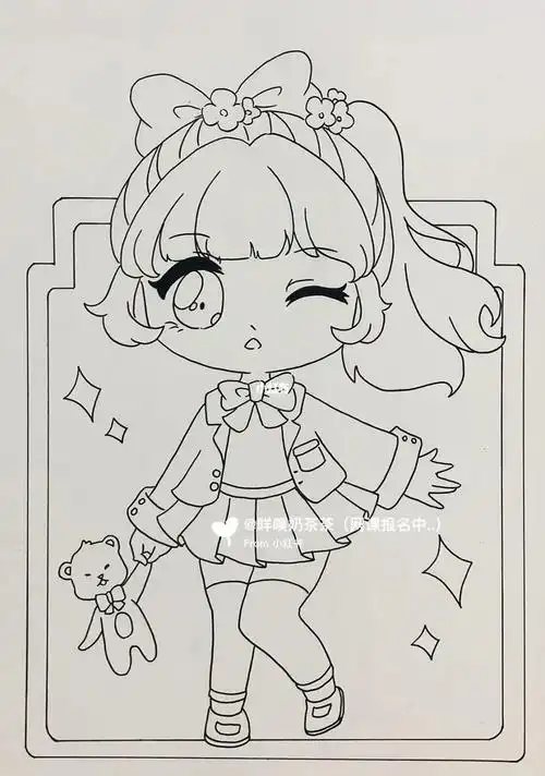 q版动漫马克笔绘画q版女生少儿美术