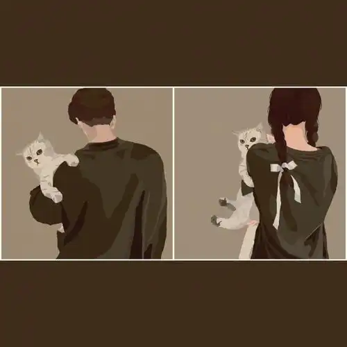 抱猫情侣头像#情侣头像#唯美情头
