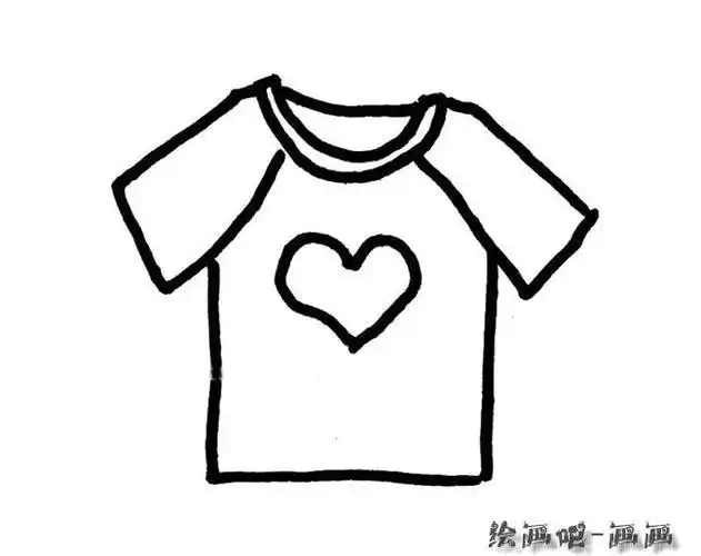 男孩t恤简笔画怎么画简单好看夏季男士短袖t恤简笔画的图片有图案的