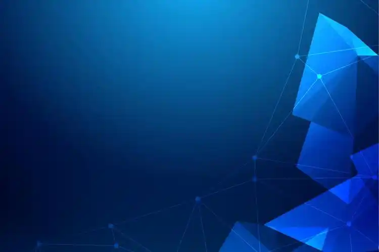 蓝色科技感多边形点线ppt背景图片