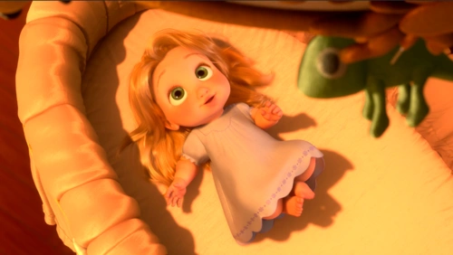 谁可以帮我找魔发奇缘里面的乐佩小时候出生时候这照片例如图片.