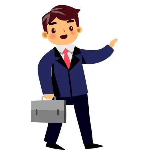卡通上班族男员工业务介绍元素gif动态图卡通人物