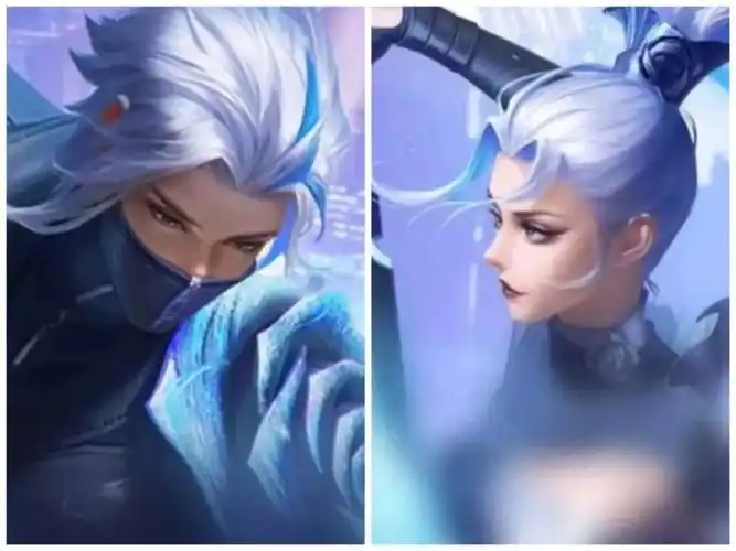 可以看到兰陵王和花木兰化身白发的战士,手中的武器可以说是科技感