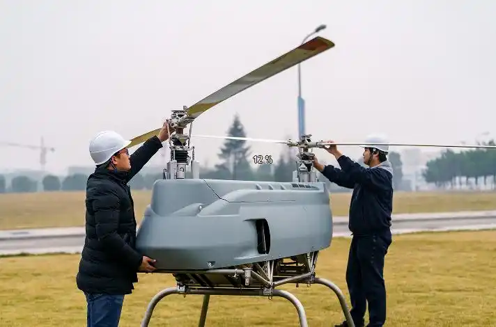 全国首例重庆造重载无人机准备完毕起飞