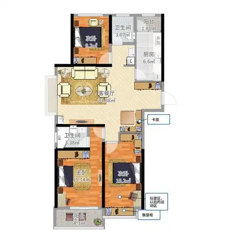 能把餐客厅的给弄得饱满一些么?总觉得特别空