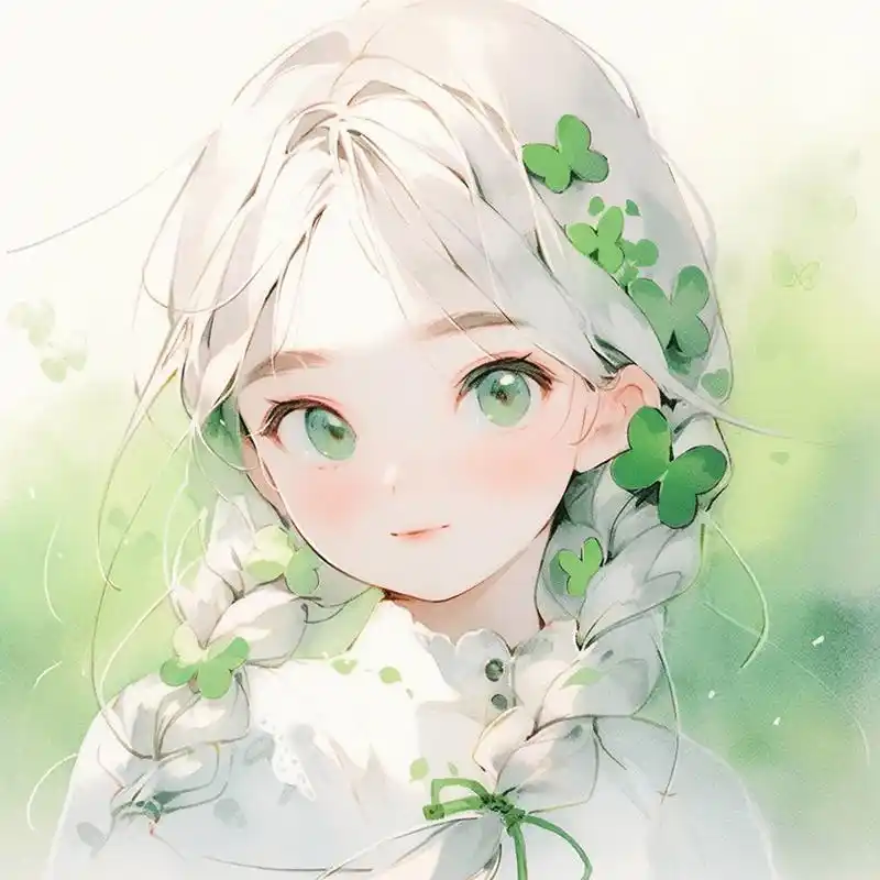 幸运少女92四叶草小清新头像