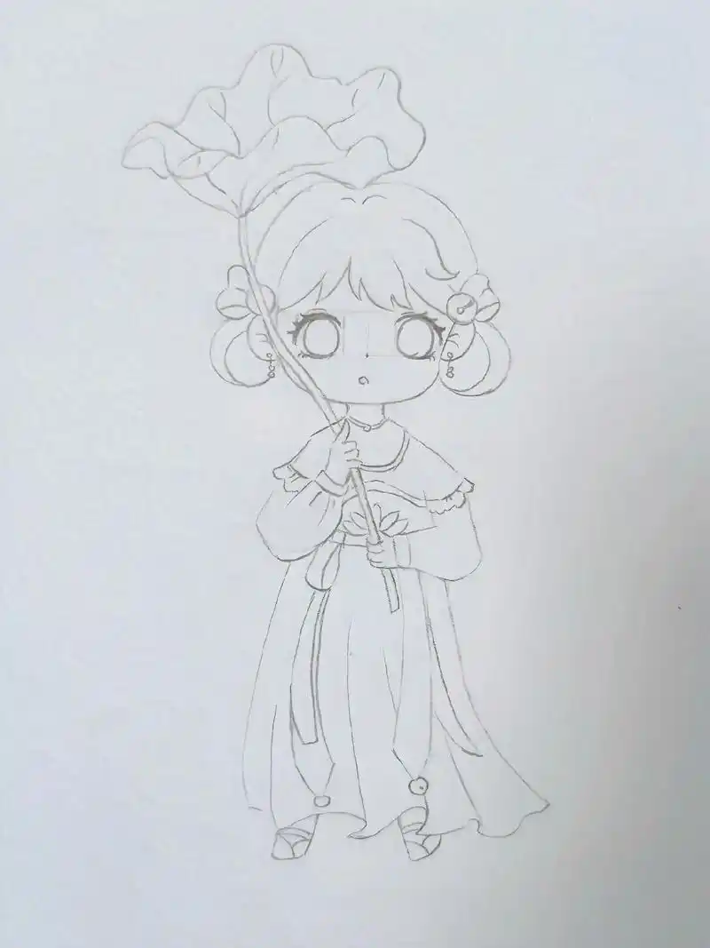 古装动漫人物绘画过程图.#手绘 #q版人物 #马克笔手绘 # - 抖音