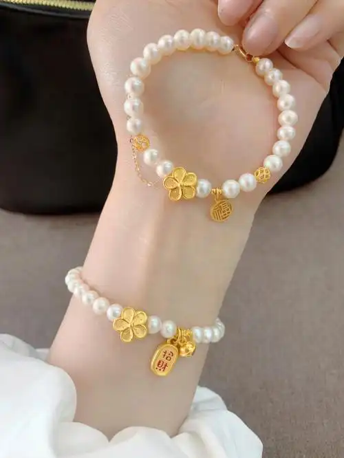 爱在春日小桃花珍珠手链