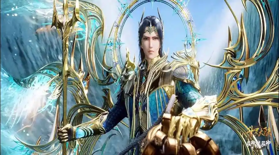 后期唐三通过海神九考成为海神,全身魂骨得到神级进化,蜕变成了丝毫不