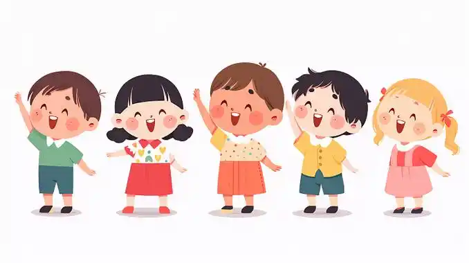 幼儿园可爱卡通小孩开心玩耍插图幼儿园招生教育海报人物插画扁平插画