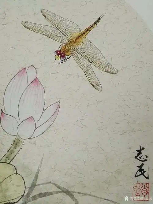 赵志民国画作品《蜻蜓》