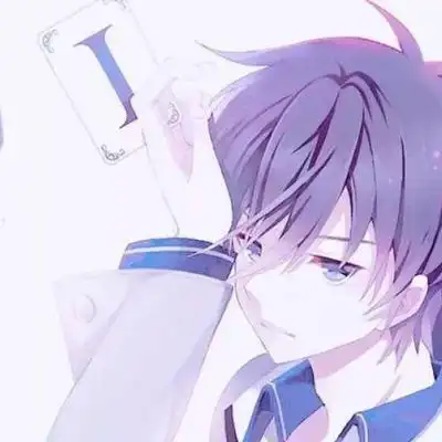 紫色唯美男生头像伤感