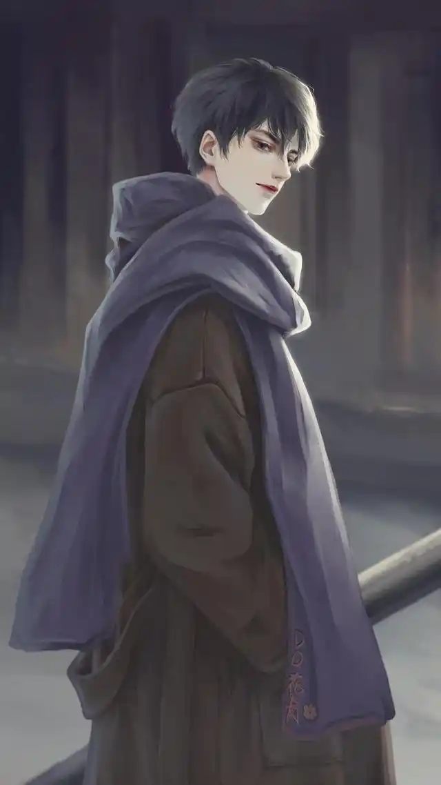 男生头像壁纸,手绘:dq花青