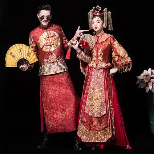 秀禾男装中式结婚结婚礼礼服2020新郎唐装古装民族服装