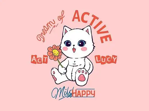 猫咪亲子插画 可爱萌趣服装图案设计