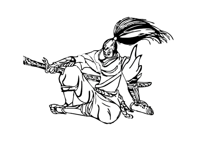 英雄联盟亚索手绘