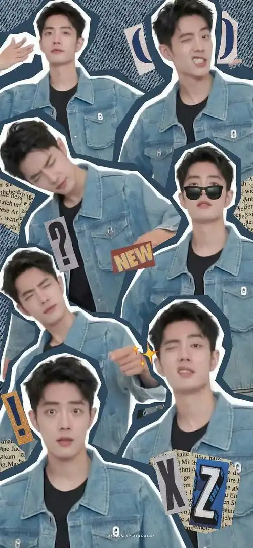 肖战超话#肖战#喜欢存一些拼贴风壁纸06昨天的牛仔造型好适合拼贴!