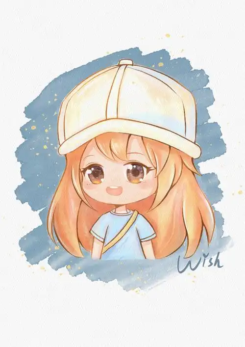 星空下的思念q版女孩 端午节 板绘q版可爱小樱 美少女战士同人 板绘