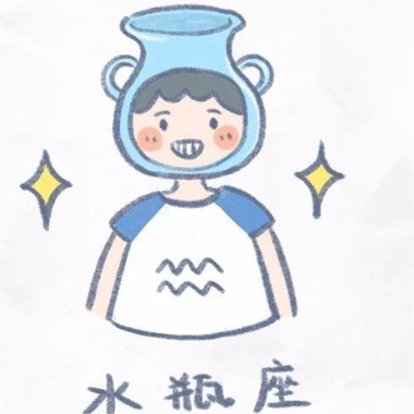 十二星座之水瓶座简笔画头像,水瓶座简笔画头像