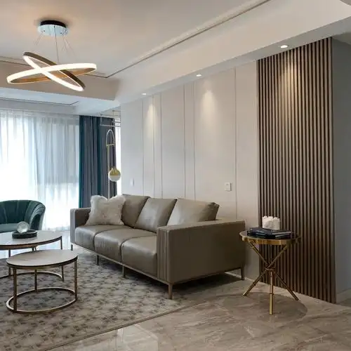 硬包背景墙轻奢风现代简约客厅电视沙发主卧室床头金属条实木格栅