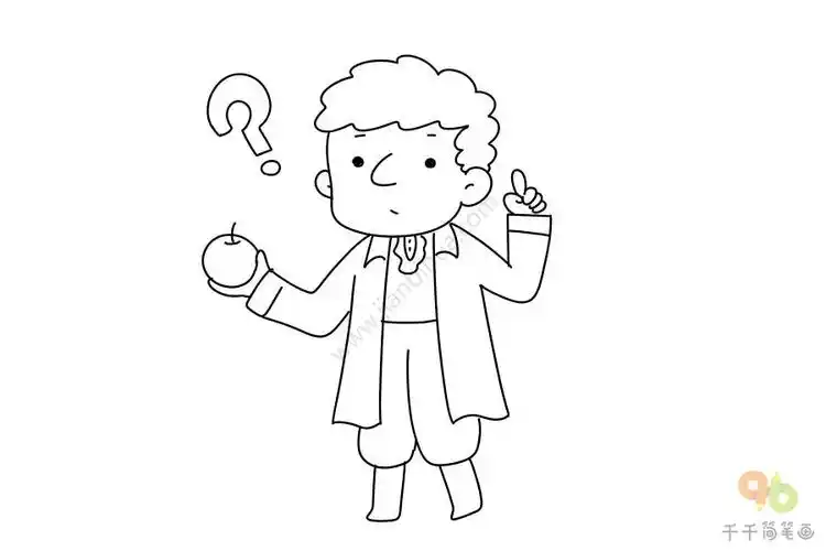 牛顿简笔画步骤图儿童学画