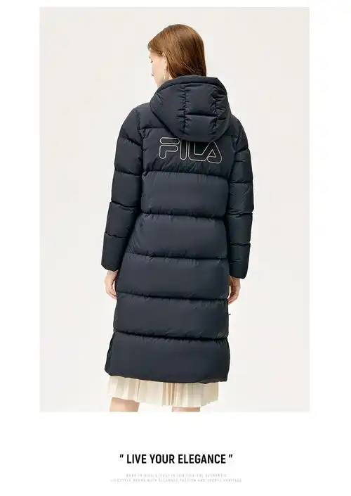 fila斐乐女装官方女士羽绒服2021年冬季新款中长款保暖外套上衣商场