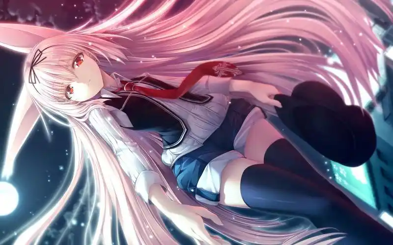 裙摆飞舞的动漫美女桌面壁纸