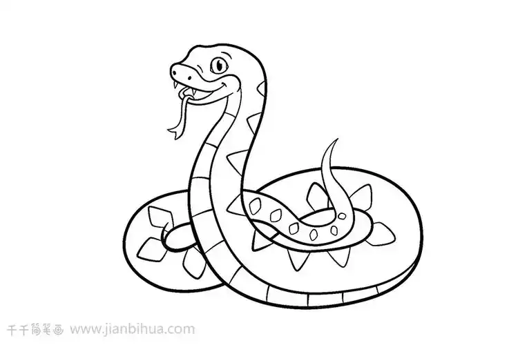 如何画蛇的简笔画