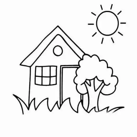 简笔画房子和大树 简笔画图片大全-普车都