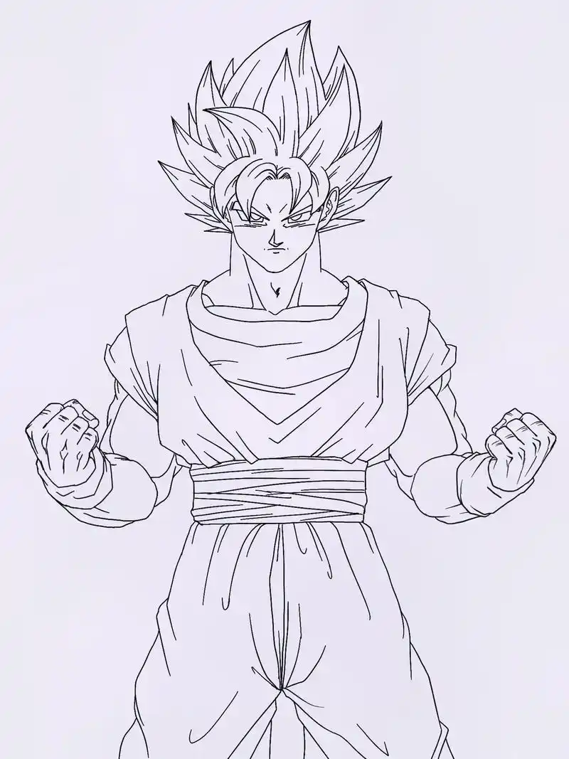 超级赛亚人蓝色孙悟空绘制步骤,快学起来吧!#龙珠 #画画 # - 抖音