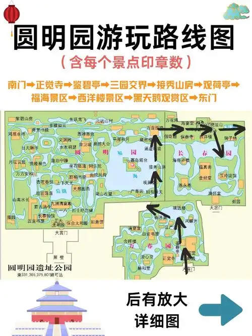 北京圆明园3小时路线77集章攻略(一篇秒)