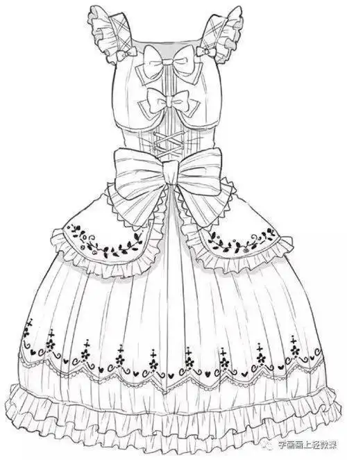 简笔画动漫哥特洛丽塔美少女