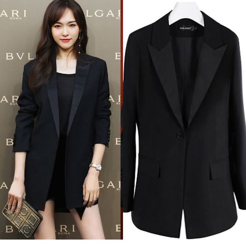 明星唐嫣同款西装外套女黑色西服女上衣时尚韩版休闲春秋气质宽松