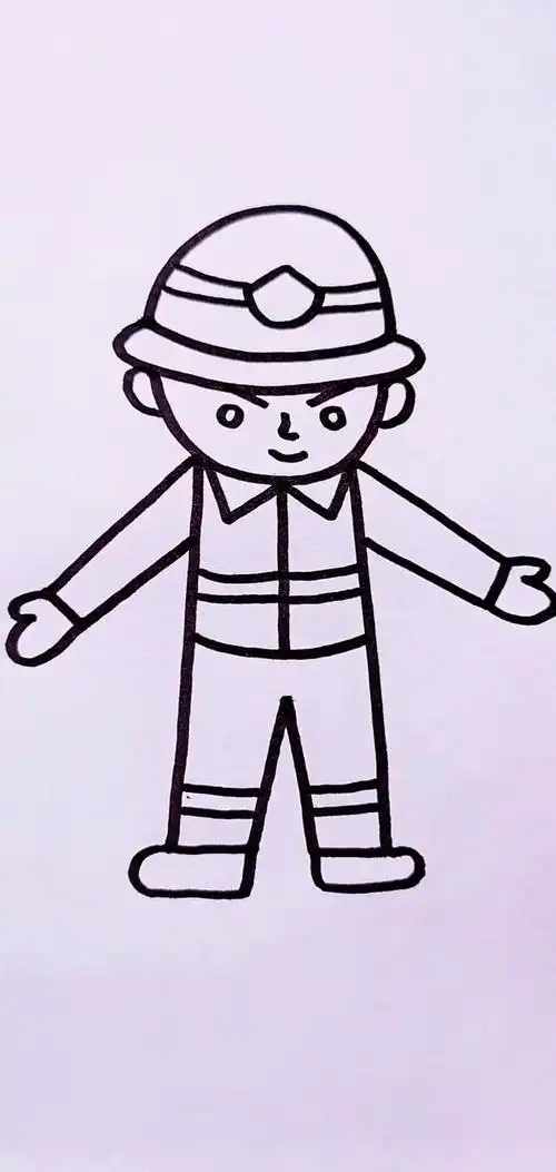 小朋友们喜欢的消防员叔叔也可以轻松的画出来真的太可爱了-度小视