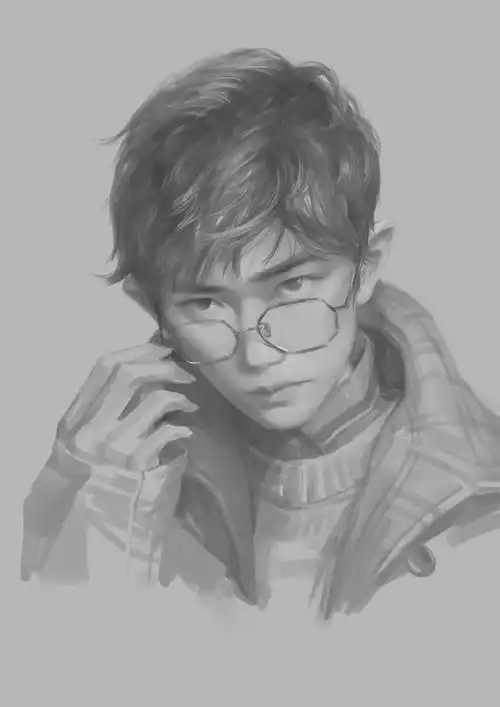 素描练习 易烊千玺