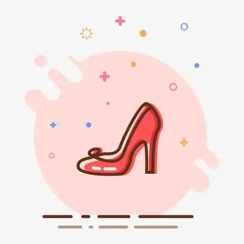 红色卡通高跟鞋