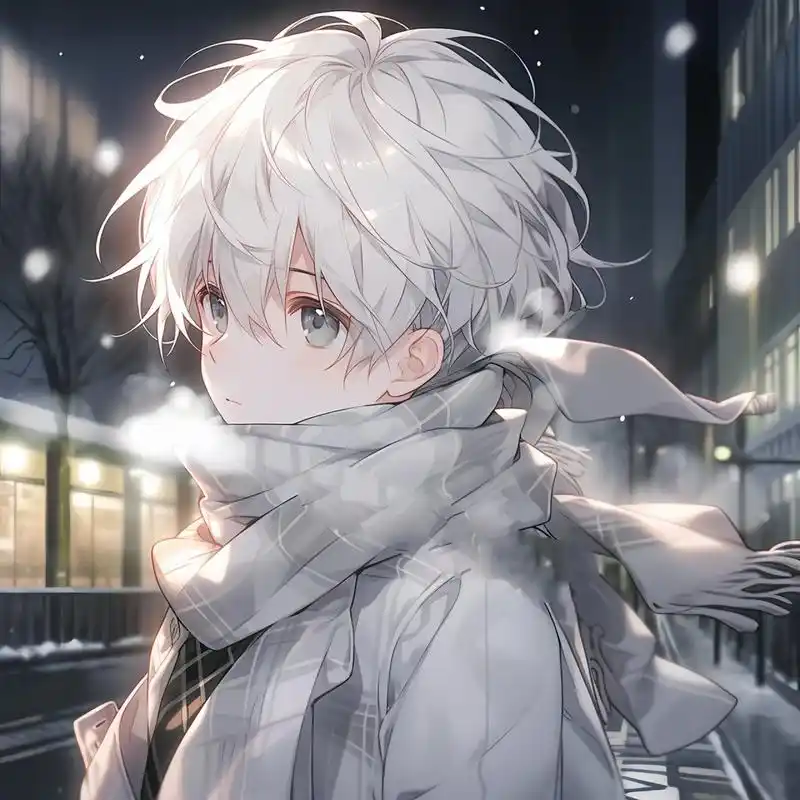 动漫头像|白发男头5.