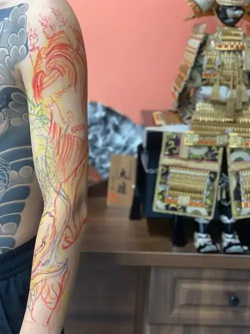 取材进行了取舍,让题材更符合纹身.