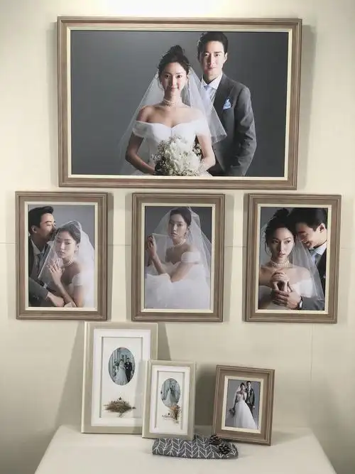 定制婚纱照洗照片加相框大尺寸挂墙影楼结婚照写真照全家福儿童照