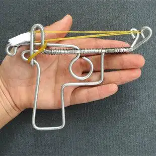 怀旧经典玩具铁丝枪纸弹枪皮筋枪7080年代经典老玩具迷你款