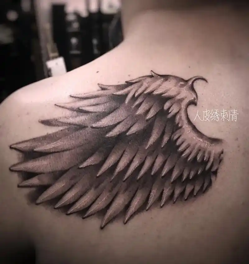 天使的翅膀?#翅膀#纹身 #个性纹身图案 #暗黑系 #纹身师 - 抖音