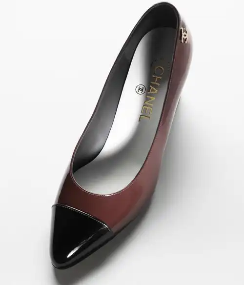 高跟鞋 - 小牛漆皮, 深棕与黑 — 精品 | chanel 香奈儿