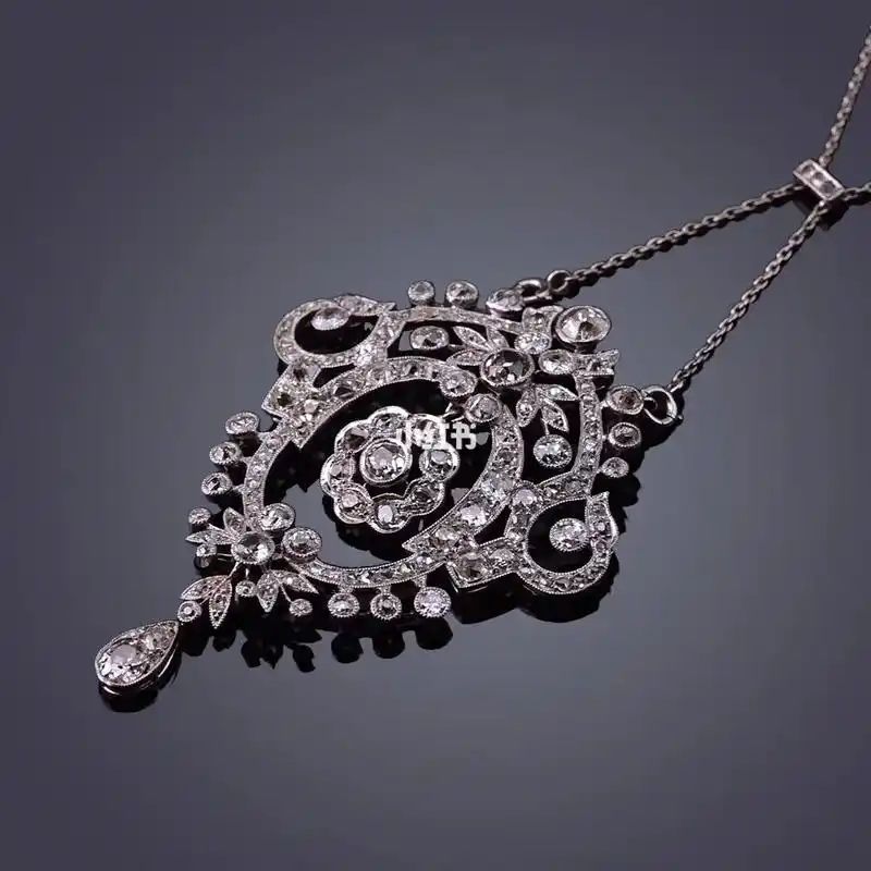 古董钻石项链意大利古董钻石项链复古钻石古董项链图片英国古董珠宝