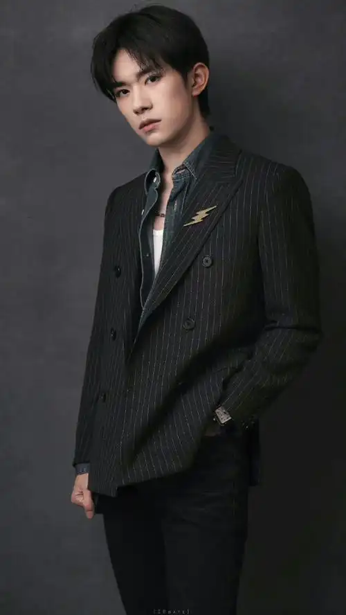 易烊千玺任chc影迷电影频道形象大使##易烊千玺竖纹西装