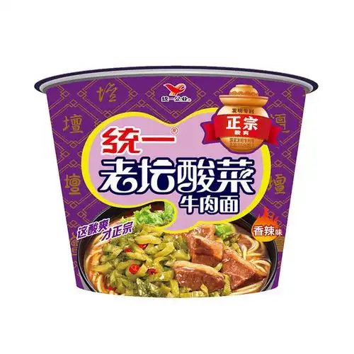 统一qxty老坛酸菜牛肉面辣味120g12国美超市甄选